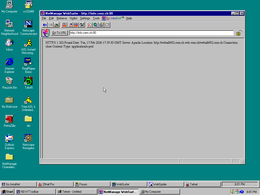 it can't even load info.cern.ch